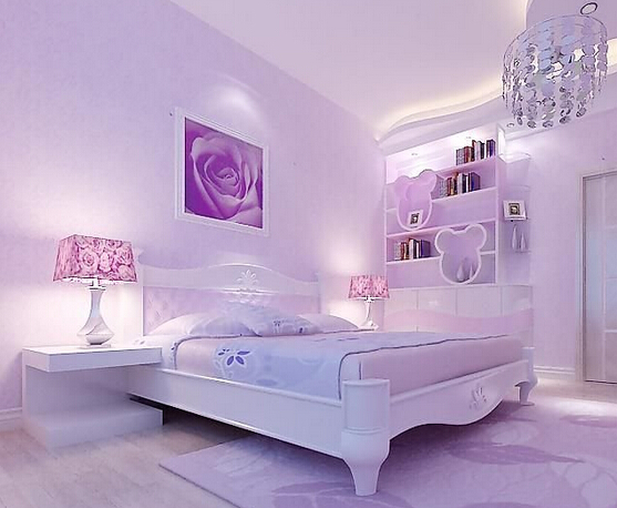 浅紫色房间装修效果图