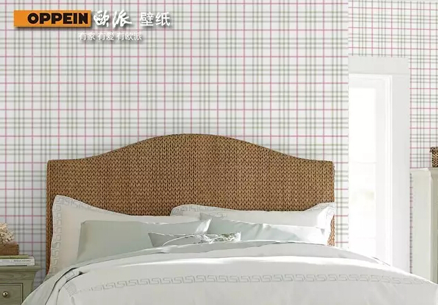 女生卧室壁纸 格纹带来的清新时尚