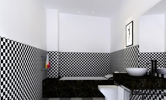 黑白瓷砖卫生间效果图