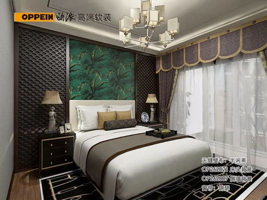 中式风格墙布图片